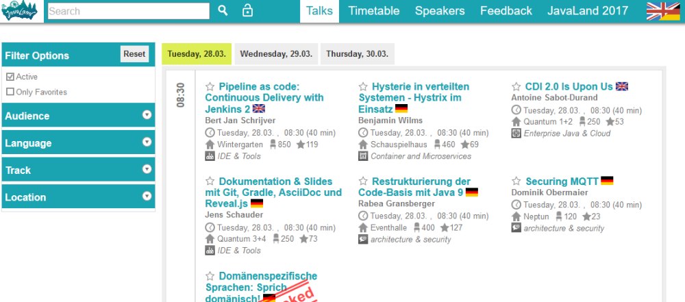JavaLand Vortragsprogramm